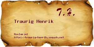 Traurig Henrik névjegykártya